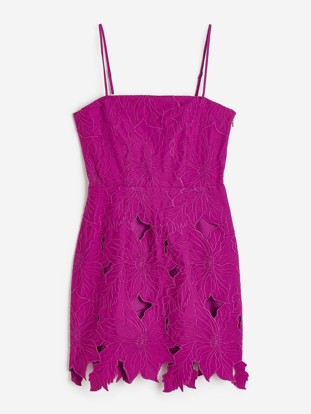 H&M Fuchsia Floral Laser-Cut Mini Dress